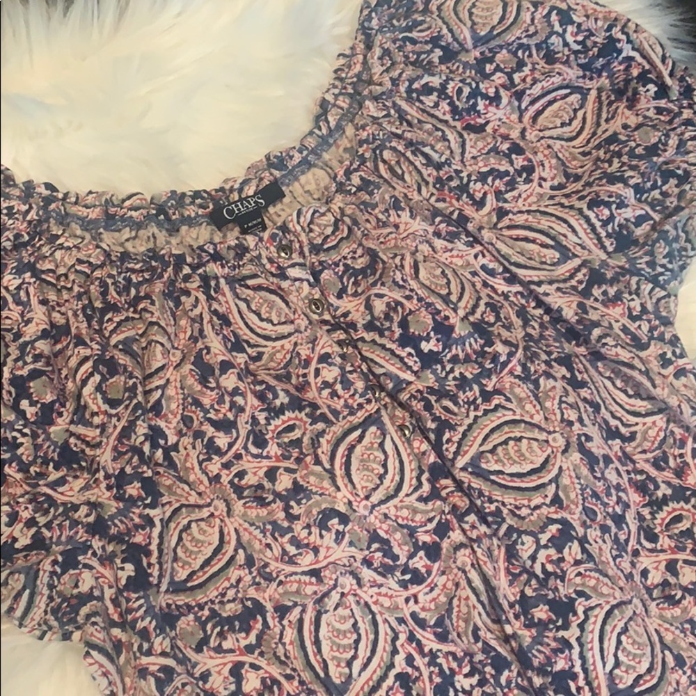 Chaps Peasant Top LIKE NEW - Picture 3 of 7